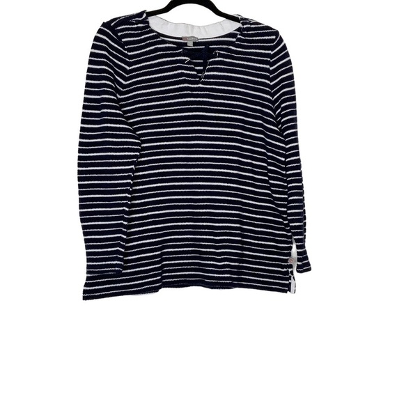 TALBOTS casual striped cotton top. Long sleeves. Size XL - Picture 2 of 6
